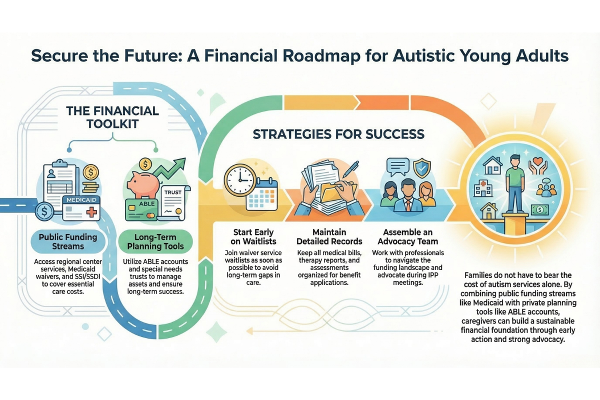 an infographic featuring autism program funding options